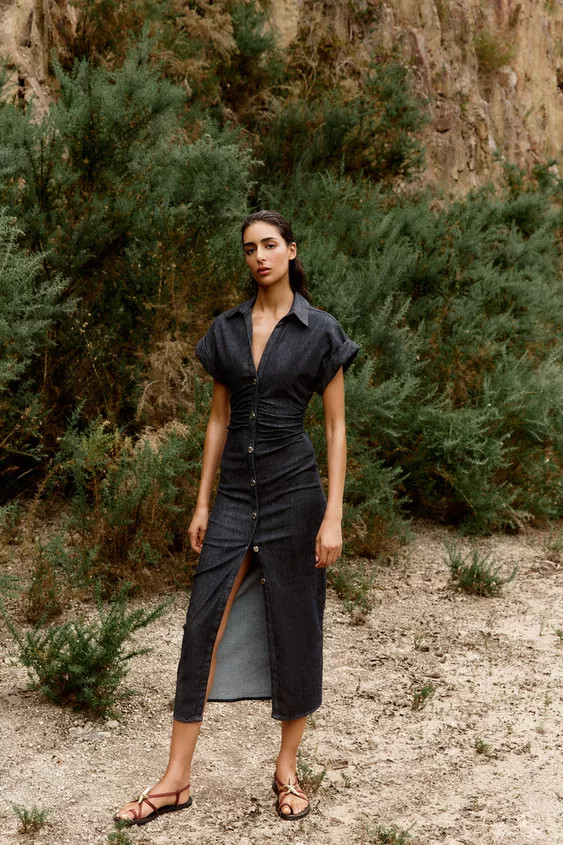 Z1975 DENIM MIDI DRESS | Zara US