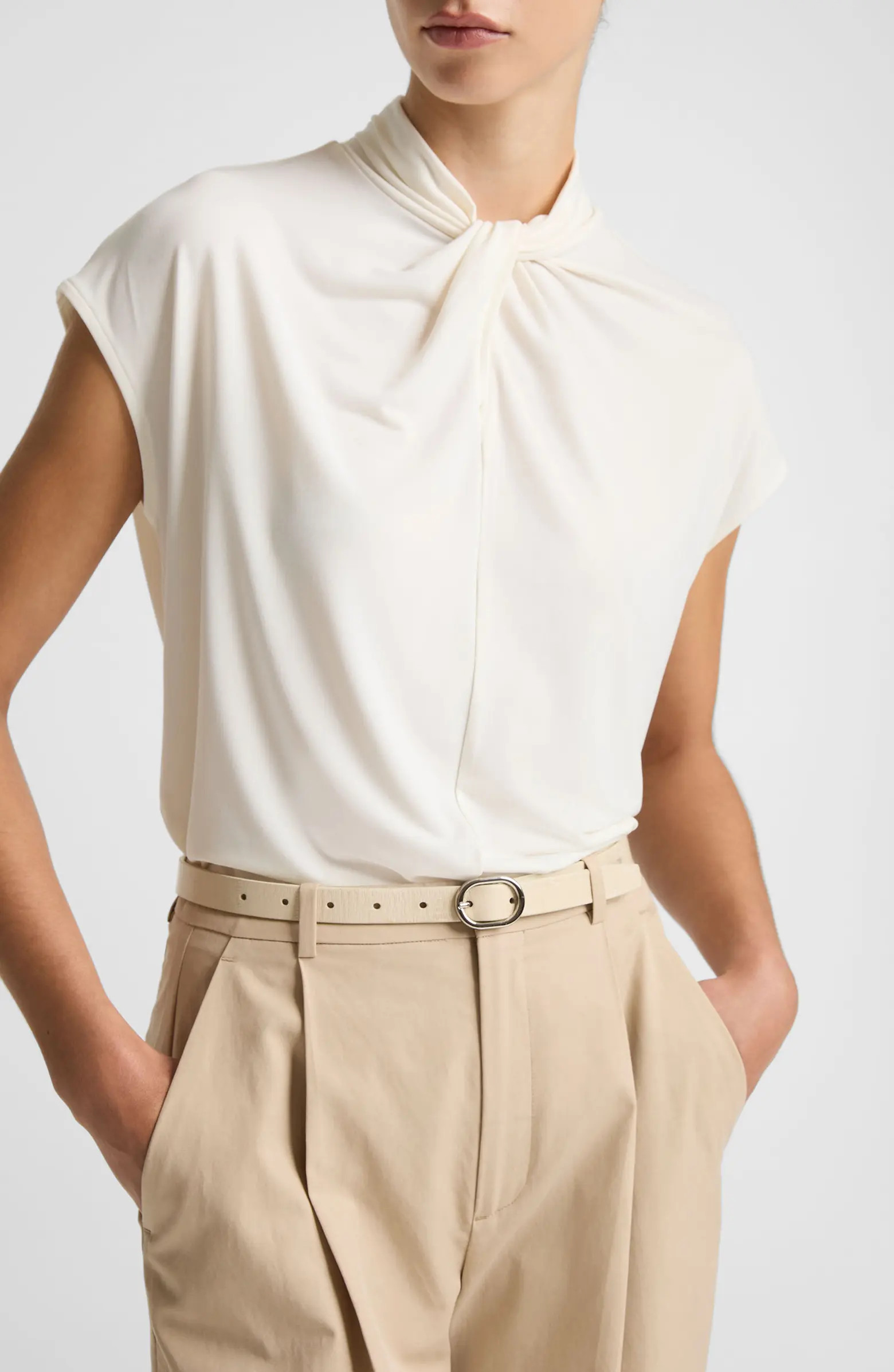 Twist Neck Cap Sleeve Top | Nordstrom