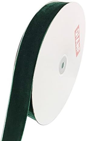 QIANF Vintage Green Velvet Ribbon, 1 Inch X 25Yd | Amazon (US)