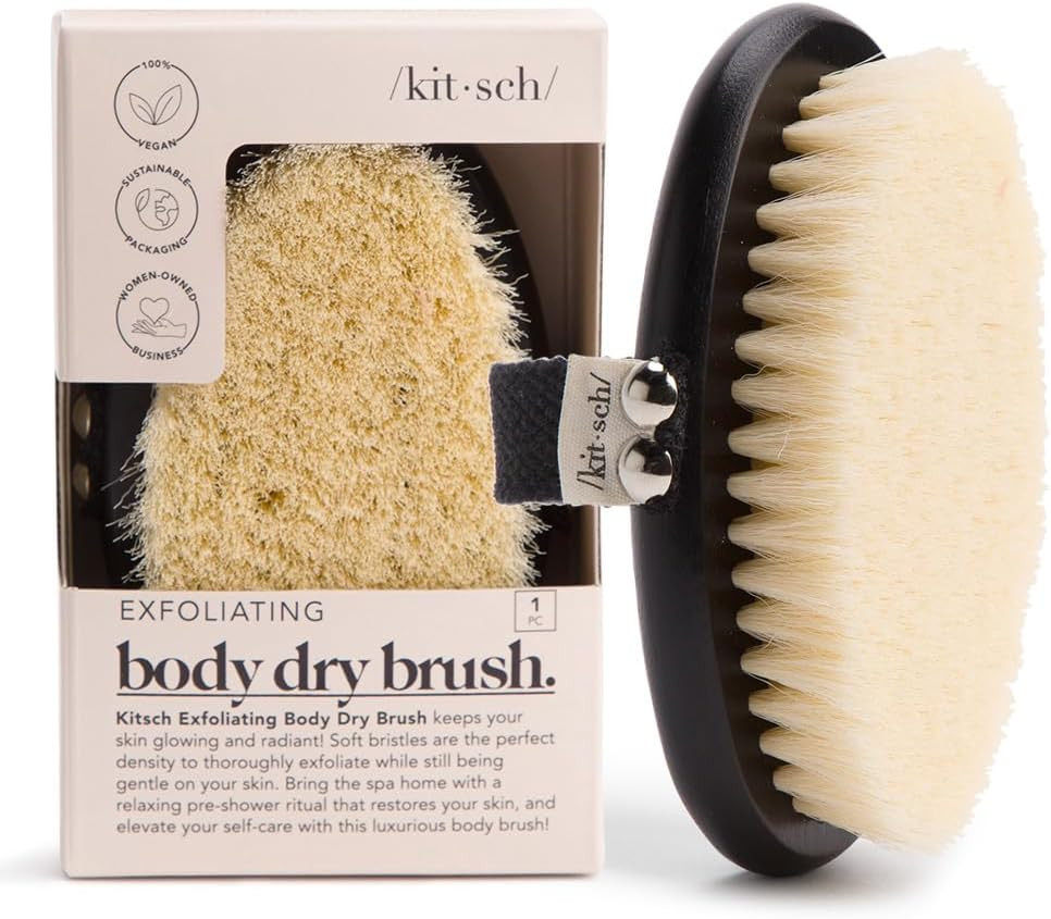 Kitsch Dry Brushing Body Brush & Exfoliating Body Scrubber, Lymphatic Drainage Massager with Soft... | Amazon (US)