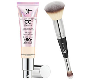 IT Cosmetics Full Coverage SPF50 CC+ Cream Illum w/ Brush | QVC