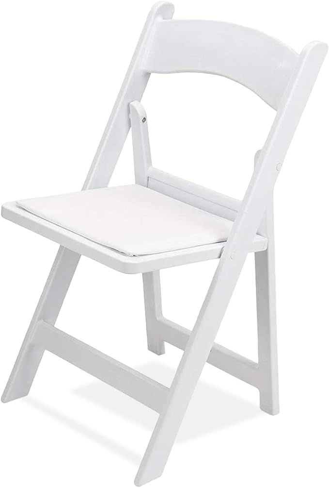 EventStable Titan PRO Resin White Indoor/Outdoor Lightweight Vinyl Padded Folding Chair for Weddi... | Amazon (US)