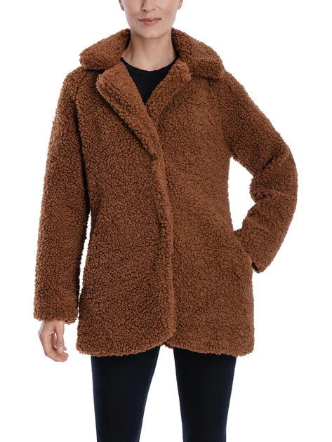 Womens Lightweight Midi Faux Fur Coat | Shop Simon