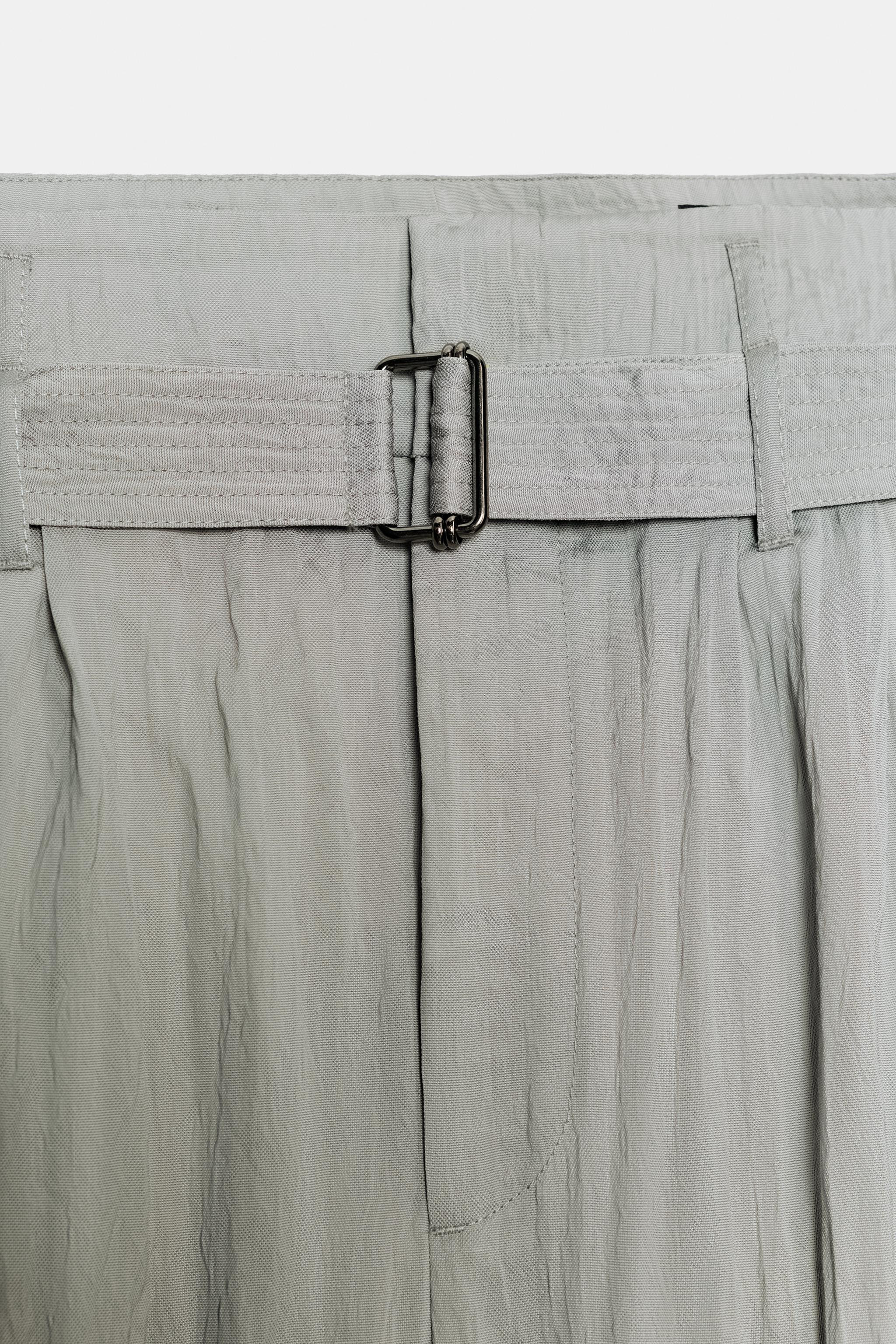 ZW COLLECTION PLEATED BERMUDA SHORTS WITH BELT | Zara UK