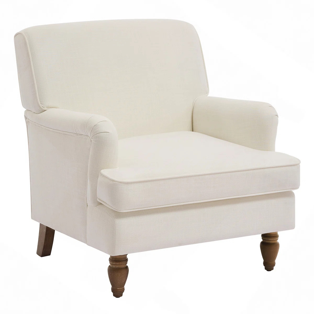 Vintage Upholstered Linen Fabric Armchair With Antique, Accent Chair Single Sofa Chair For Living... | Wayfair North America
