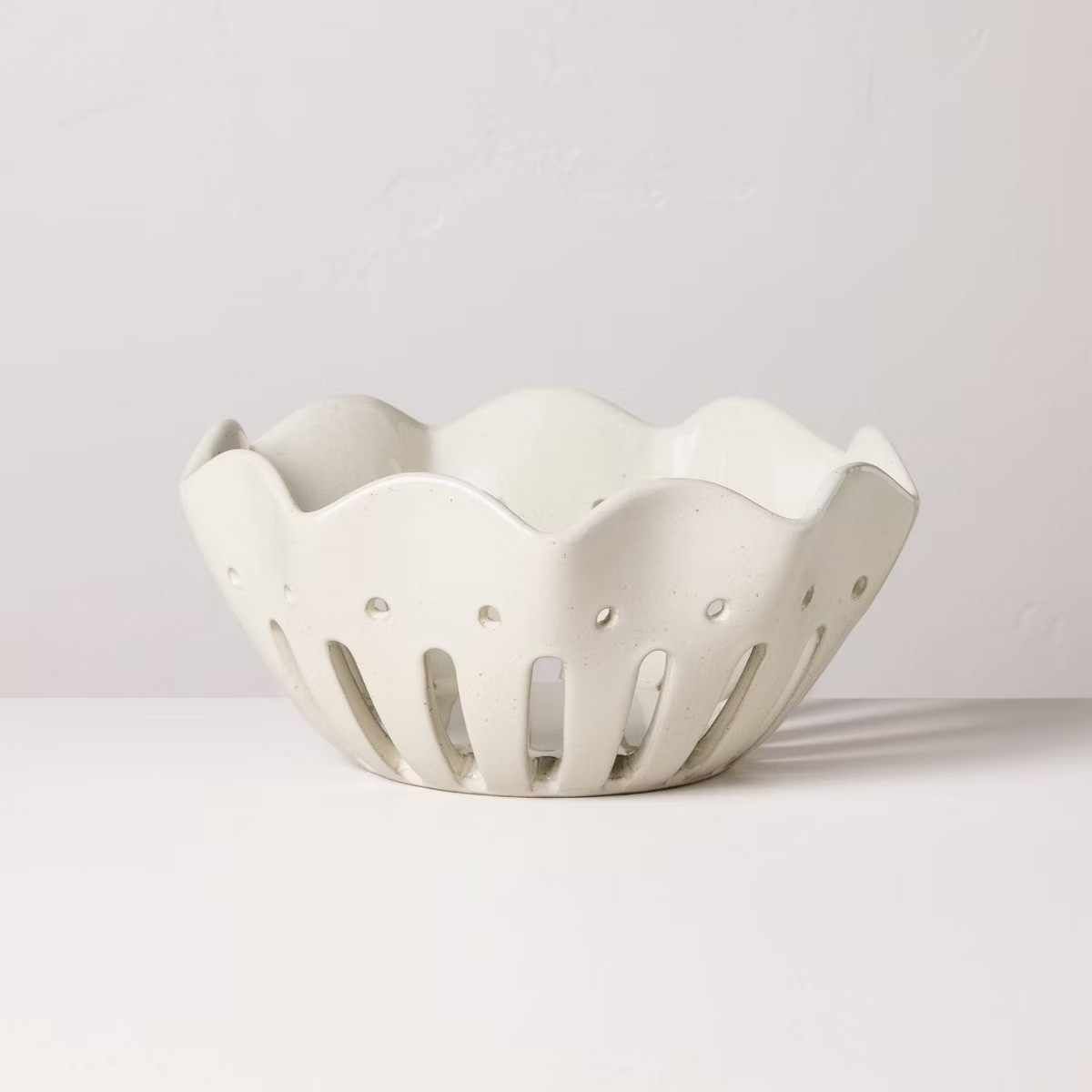 Large Wavy Edge Berry Bowl Sour Cream - Hearth & Hand™ with Magnolia | Target