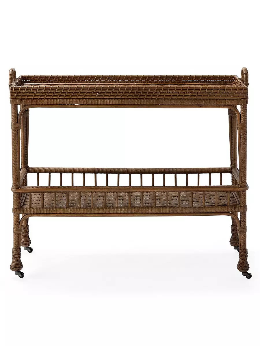 South Seas Rattan Bar Cart | Serena and Lily