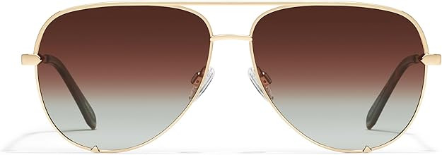 QUAY High Key Large Polarized Unisex Aviator Sunglasses, UV Protection, Oversized Fashion Accesso... | Amazon (US)