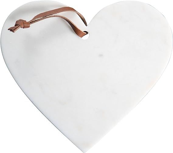 Foreside Home & Garden White Marble Heart Shaped Kitchen Serving Cutting Board, 8 x 9 x 0.5 | Amazon (US)