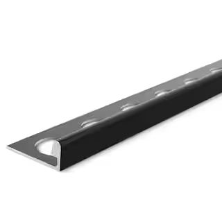 TrimMaster Black 5/16 in. x 98-1/2 in. Aluminum L-Shaped Tile Edging Trim H8701BL98 - The Home De... | The Home Depot