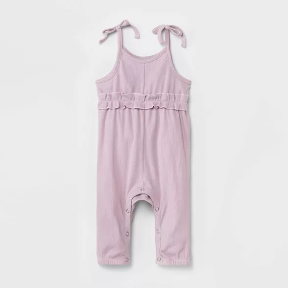 Grayson Mini Baby Girls' Rib Jumpsuit - Purple | Target