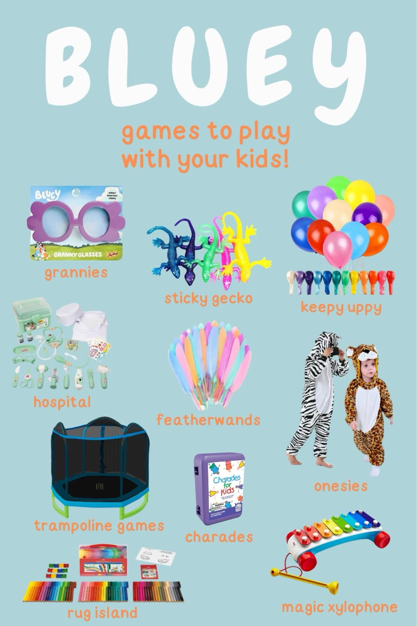 Games from the show “Bluey” to play with your kids on the next rainy day or “I’m bored” afternoon.   

#LTKfamily #LTKkids #LTKbaby