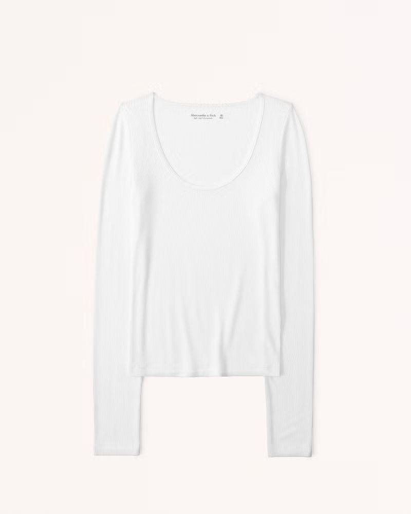 Featherweight Rib Balletic Scoopneck Top | Abercrombie & Fitch (US)