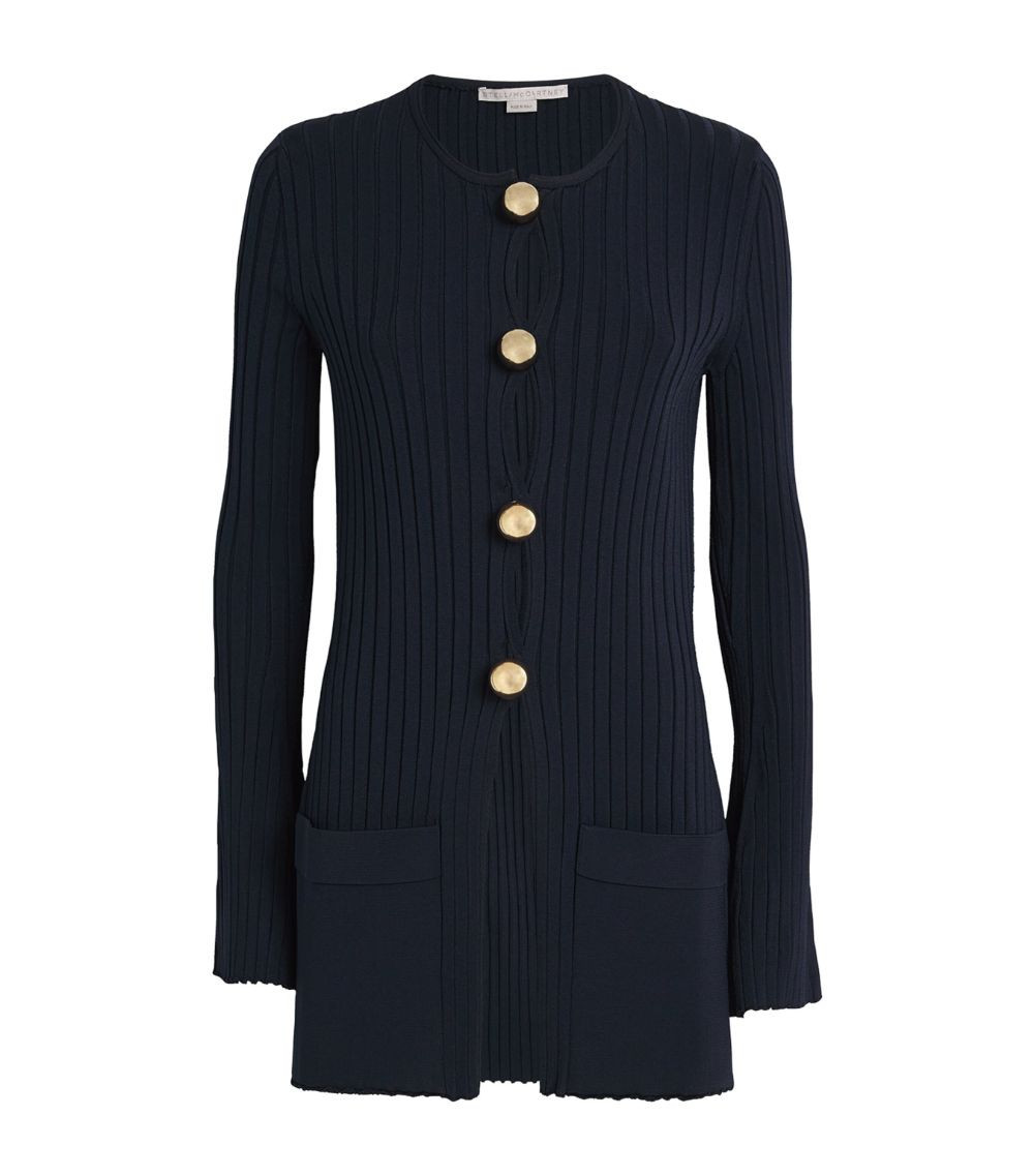 Ribbed Knit Marble-Button Cardigan | Harrods
