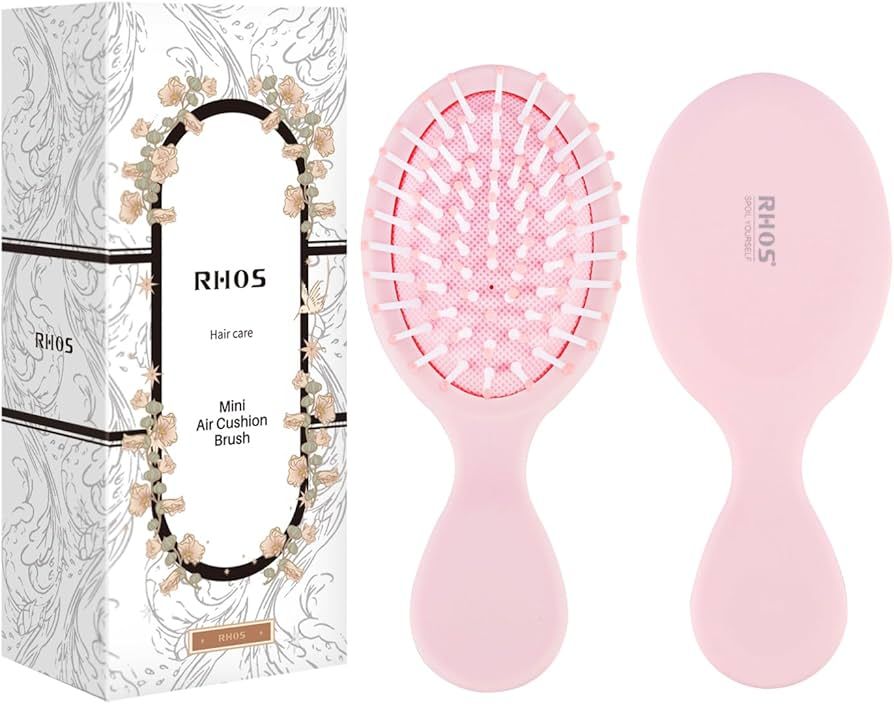 RHOS Mini Detangler Hair Brush for Women/Men/Kids-Travel Size Hair Brush for Purse,Pocket-Small C... | Amazon (US)