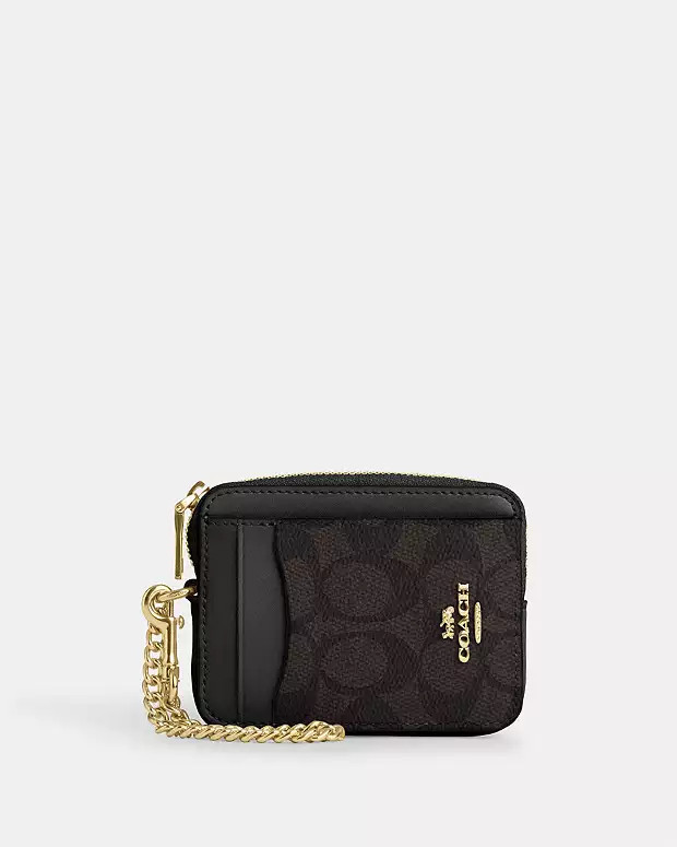 Zip Card Case In Signature Canvas | Coach Outlet CA