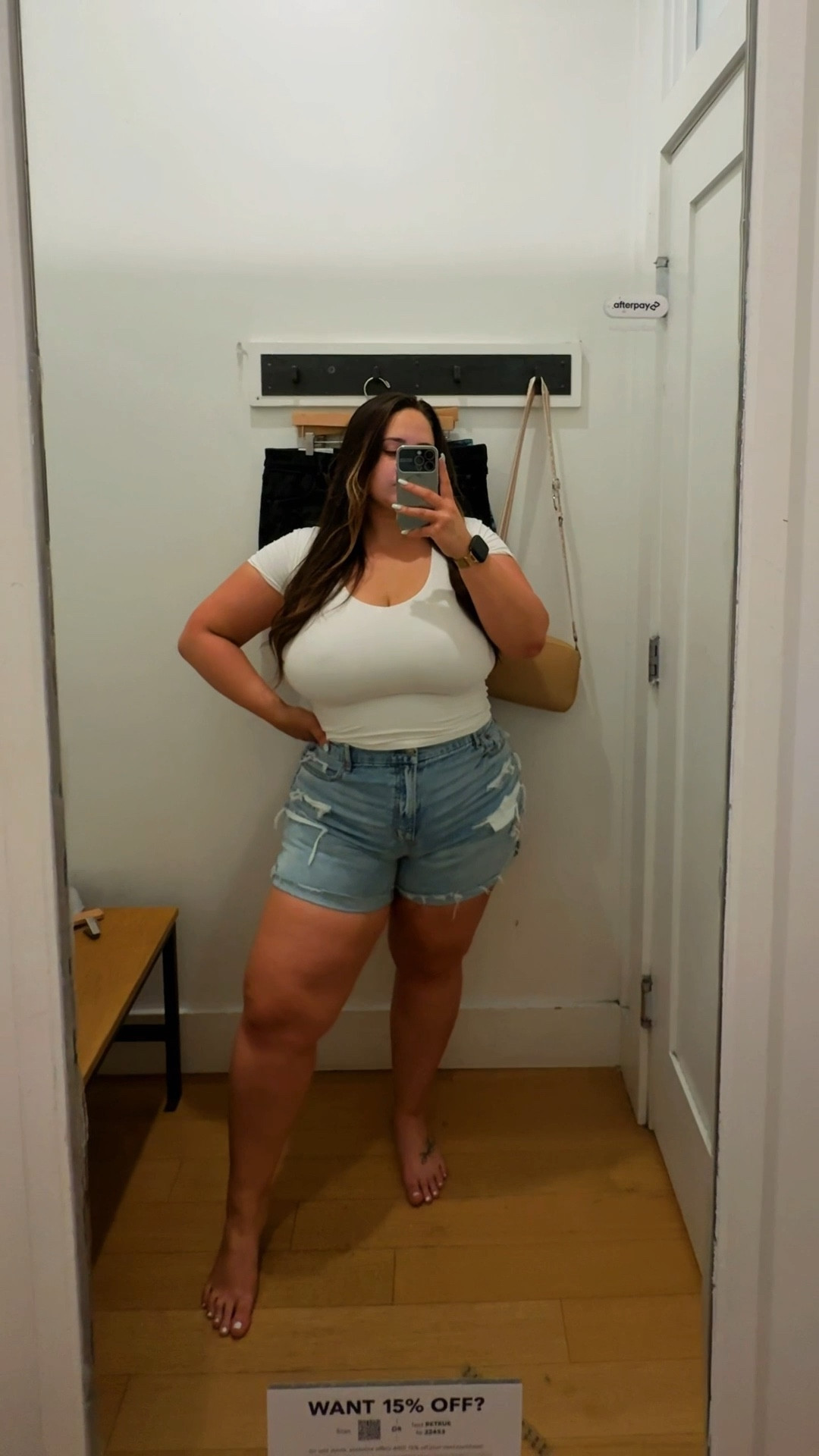 AE shorts round up as a curvy size 14-16! 

5’2” / 52” hip 

SHORTS IN ORDER: 

PAIR 1: 6” RELAXED SHORT
Tried first in a size 16, wouldn’t button. Sized up to an 18 and they button but have severe gapping. Very rigid fit. Not for curves. 

PAIR 2: AE EX-BOYFRIEND SHORT
Low rise. Wearing in size 14. They fit fine but don’t love the low rise. They fit more like a mid rise but I prefer high rise personally. 

PAIR 3: AE EX-BOYFRIEND SHORT (BLACK WASH). 
Sized up to a 16 just to compare. Definitely prefer this size if going for this lower rise. 

PAIR 4: NEXT LEVEL STRETCH SHORT SHORTS 
Wearing these in size 18! They are VERY stretchy, so easily could have done a 14 or 16, but wanted the extra length and I like the fit! These came home with me! 

PAIR 5: CROSSOVER STRETCH MOM SHORT. 
Shown in size 18.  These aren’t as stretchy or forgiving as the next level stretch… they aren’t my favorite fit. 

PAIR 6: NEXT LEVEL STRETCH MIDI SHORT (dark wash cuff). 
Shown in size 16. I love this pair! I have a similar pair at home so I didn’t buy them, but no complaints! 

PAIR 7: STRIGID CURVY RELAXED SHORT. 
Size 18. This is my favorite pair. Tummy control in the front, zero gap, extra fabric to cover the inner thigh and booty. Absolutely came home with me! 

PAIR 8: MOM SHORT SUPER HIGH RISE STRETCH
Shown in size 16… don’t even zip 😅 

ALL SHORTS ARE CURRENTLY 50% OFF! 

#jeans #shorts #denimshorts #curvydenim #curvyshorts #ae #memorialdaysale #casualstyle #everydayoutfits #summeroutfits #ltkstyletip #ltkcurves 

#LTKMidsize #LTKFindsUnder50 #LTKSaleAlert