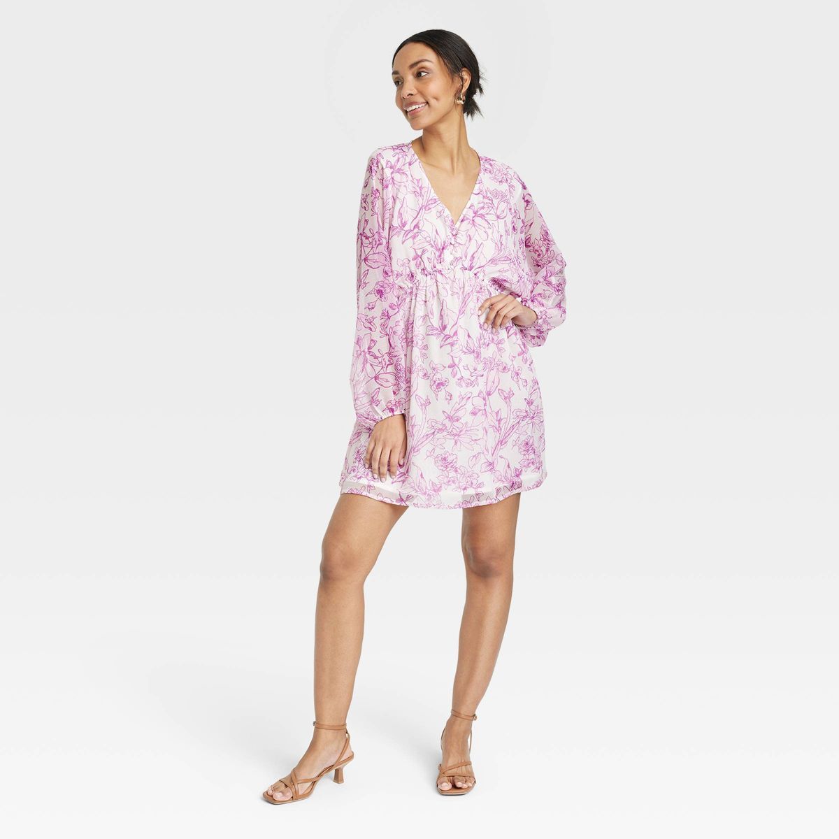 Women's Balloon Long Sleeve Mini Dress - A New Day™ | Target