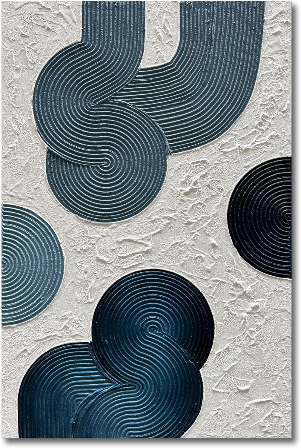 NANKAI Art Hand-painted Blue thick texture Abstract Oil painting Modern minimalist style Wall Dec... | Amazon (US)