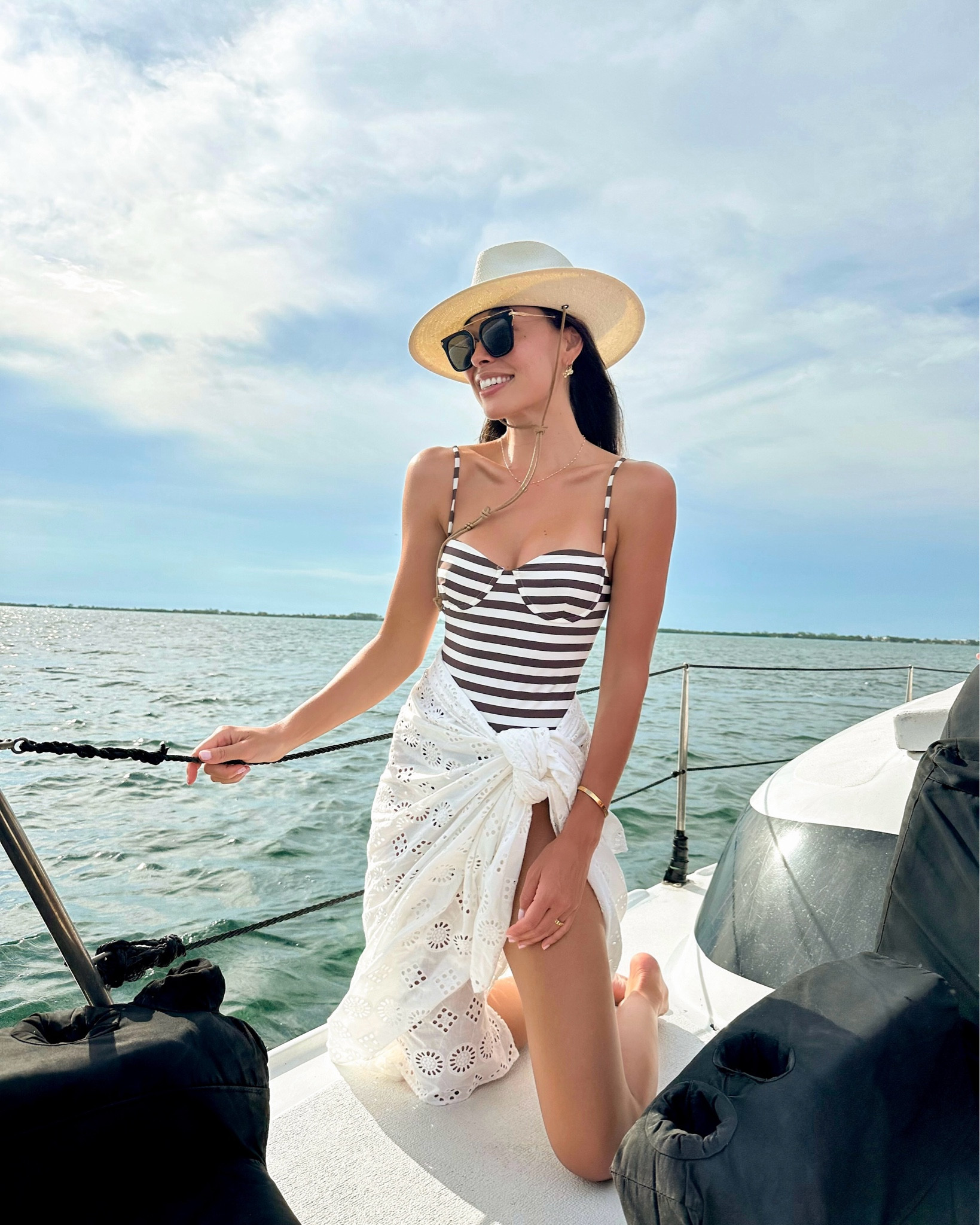 Kat Jamieson wears a bathing suit in Belize. Swimsuit, vacation, summer outfit, swimwear, sarong is Everyone Loves The Weekend coming Spring 2025 🤍🤎🤍🤎 #everyonelovestheweekend Hat is Lovely Bird.

#LTKSwim #LTKTravel #LTKSeasonal
