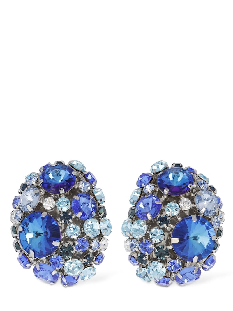 Crystal cluster clip-on earrings | Luisaviaroma
