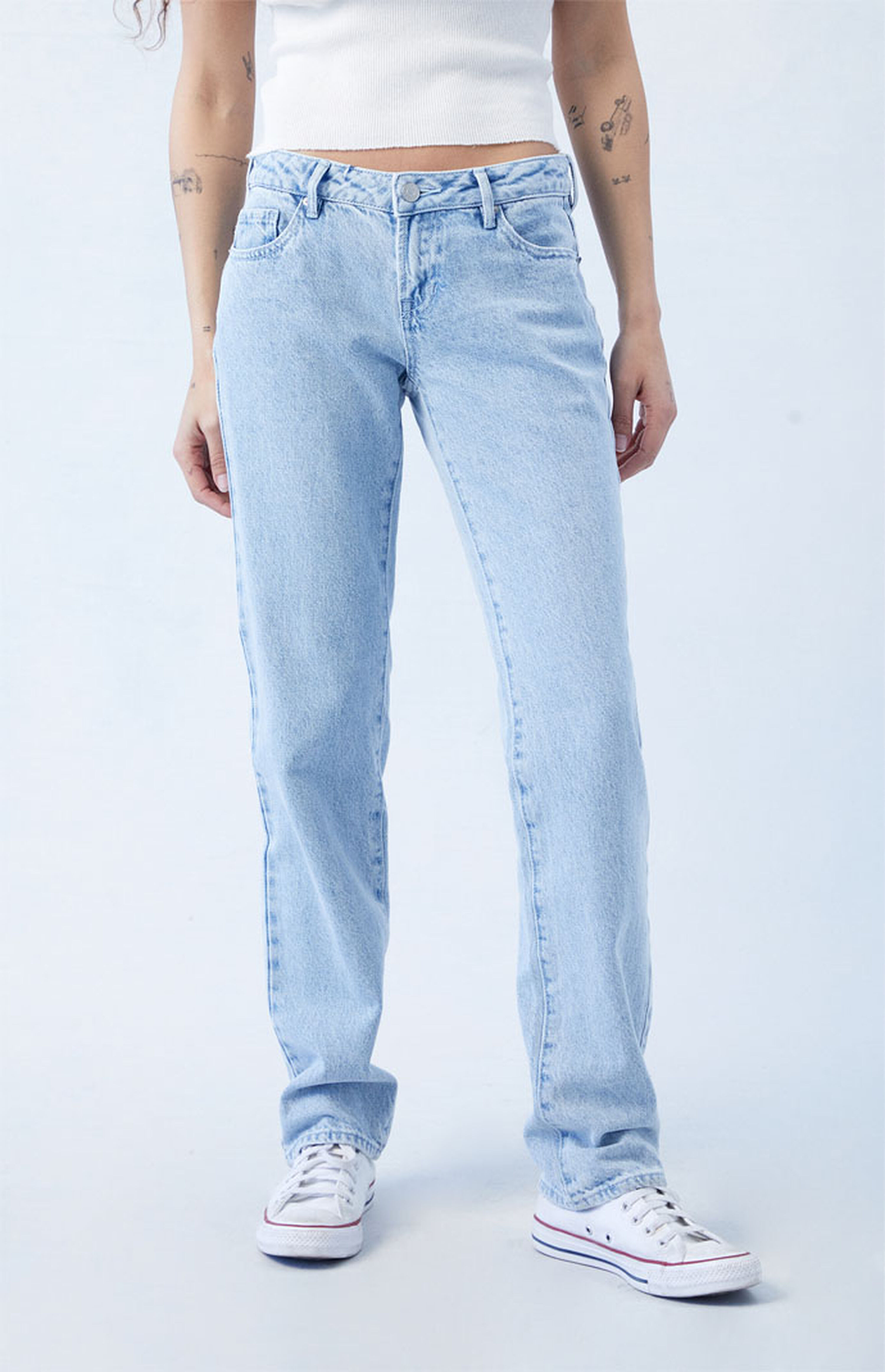 PacSun Eco Light Blue Low Rise Straight Leg Jeans | PacSun
