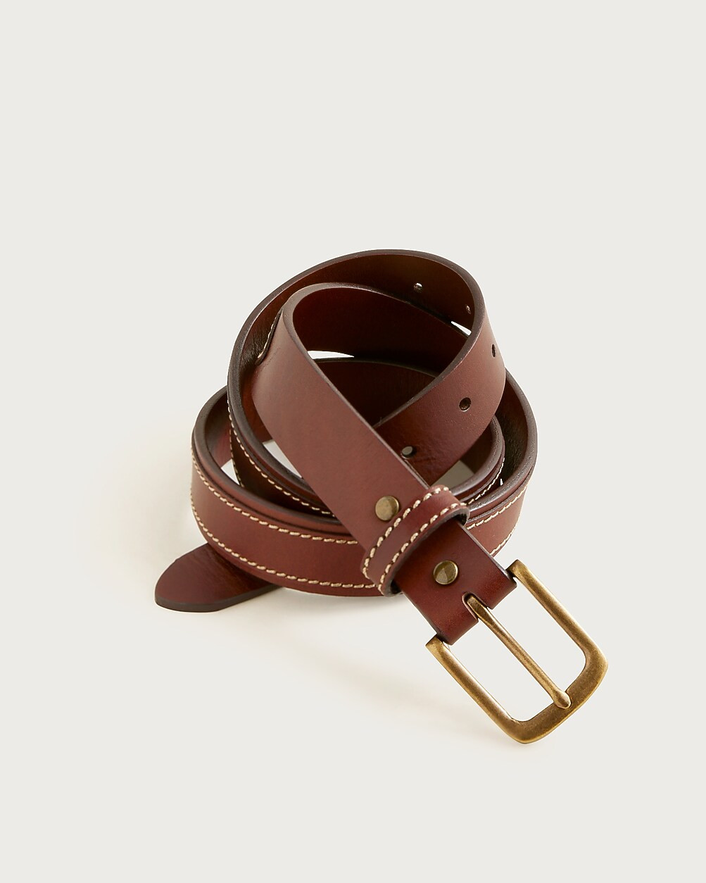 Leather belt with square brass buckle | J. Crew US