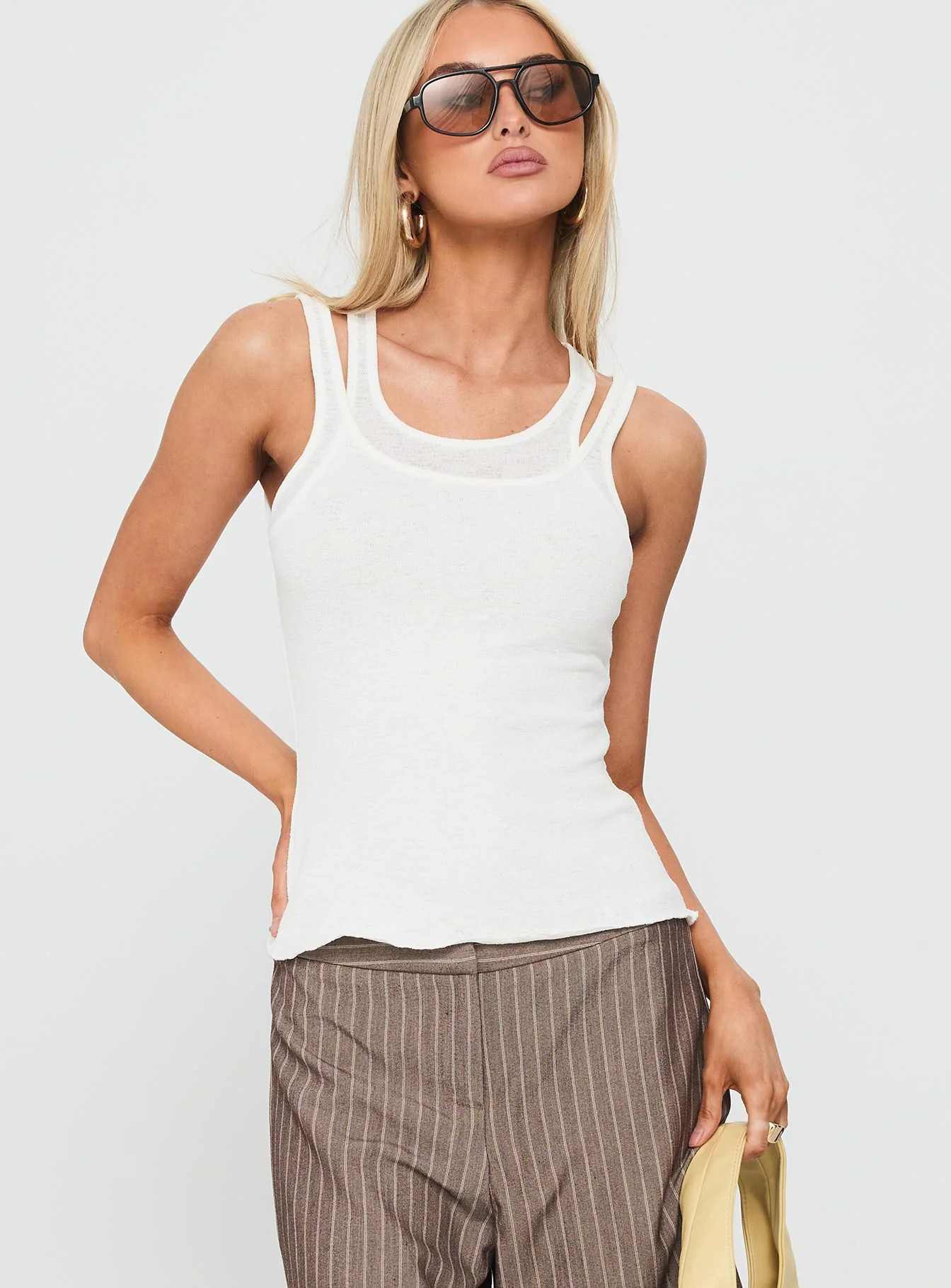 Ceyla Layered Tank Top White | Princess Polly US