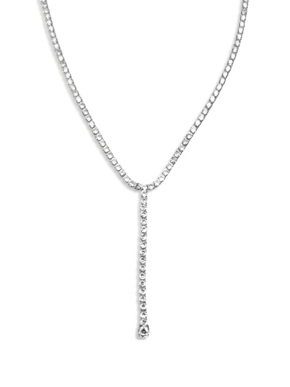 HZMER JEWELLERY rhinestone-embellished Lariat Necklace | Silver | FARFETCH | Farfetch Global
