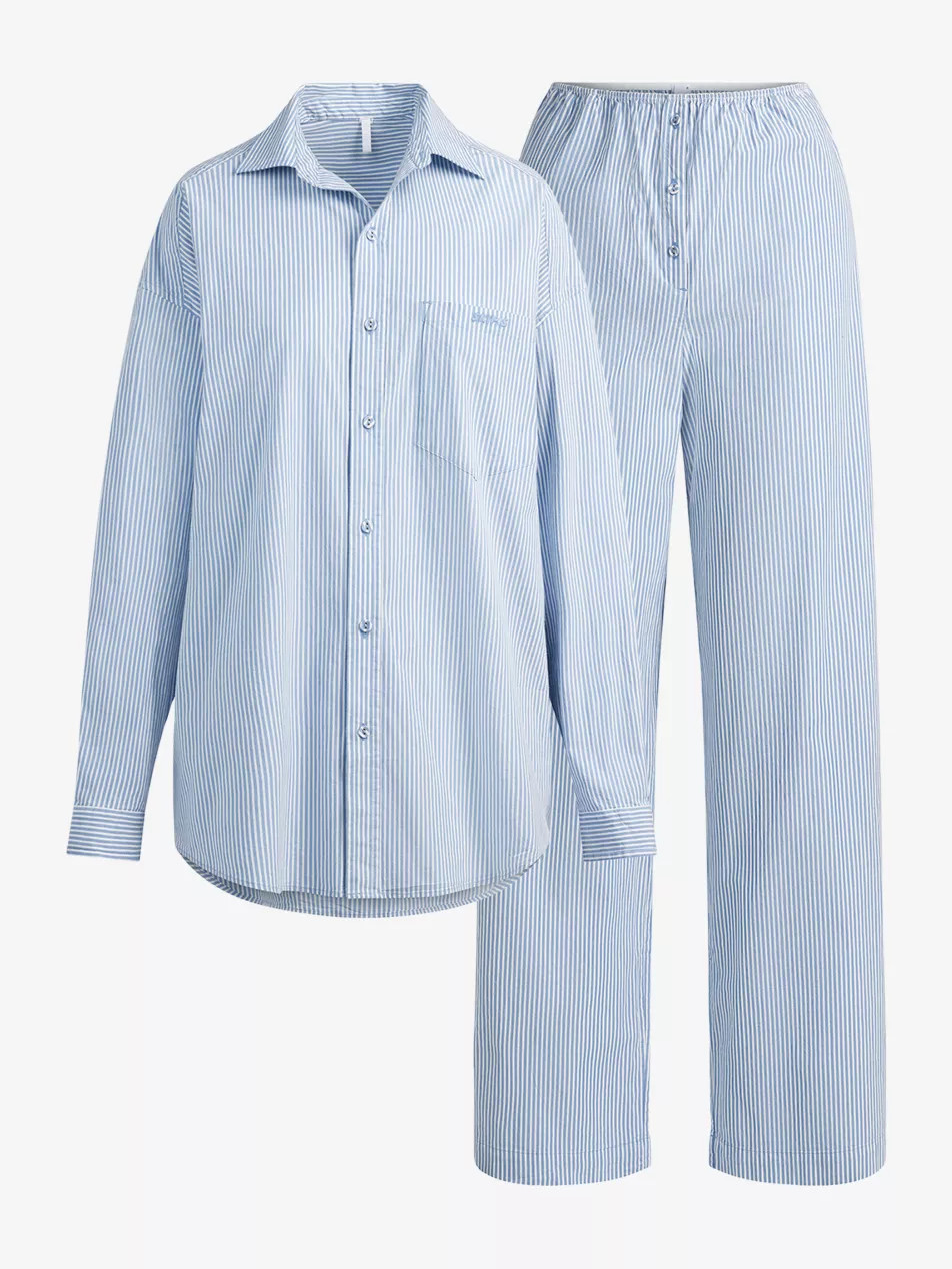Oversized Striped Cotton Pyjamas Set | Selfridges