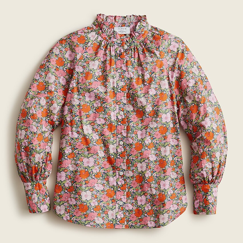 Ruffleneck organic cotton top in Liberty® Meadow Song floral | J. Crew US