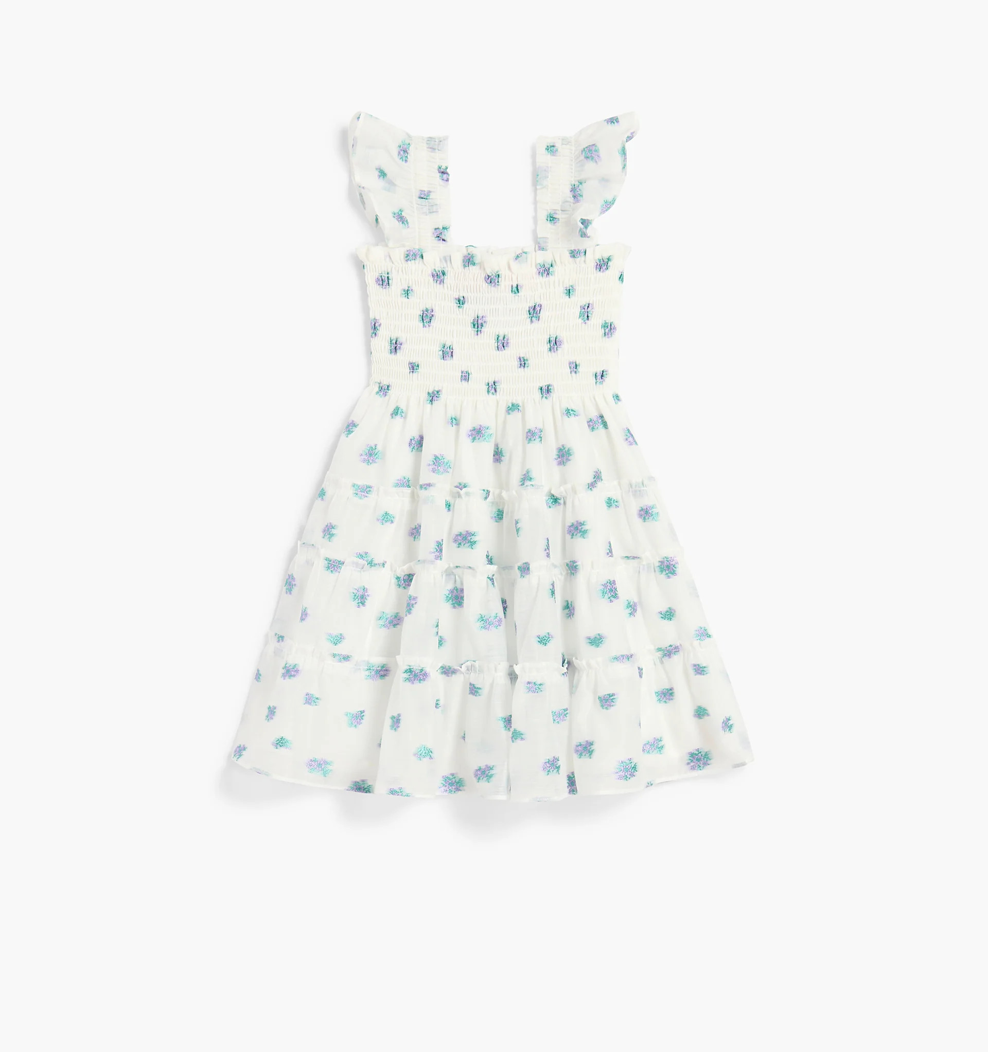 The Organza Baby Ellie Nap Dress - Spearmint/Lilac Floral Jacquard | Hill House Home