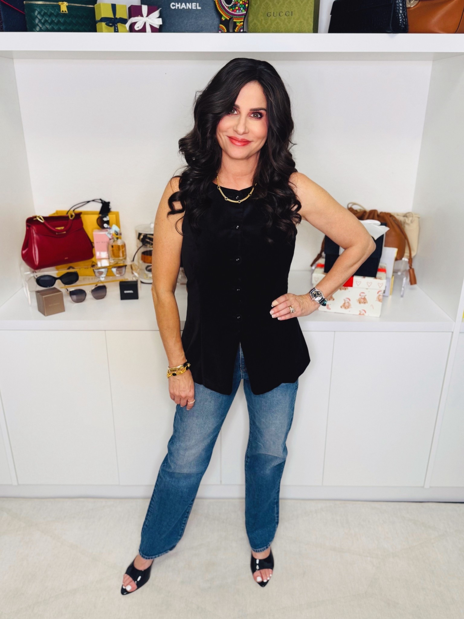 Vest is on sale for less than $25. Velvet vest super cute. Can be worn dressed up or casually as I did here. Wearing a sm , jeans 25. 

#LTKOver40 #LTKSaleAlert #LTKFindsUnder100

#LTKOver40 #LTKSaleAlert #LTKFindsUnder50