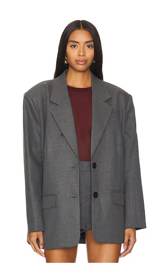 Paula Blazer in Dark Grey Melange | Revolve Clothing (Global)