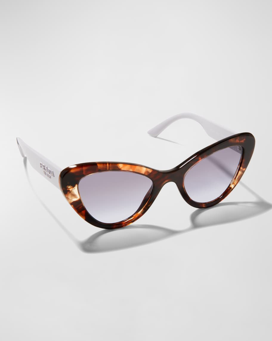 Prada Two-Tone Acetate Cat-Eye Sunglasses | Neiman Marcus