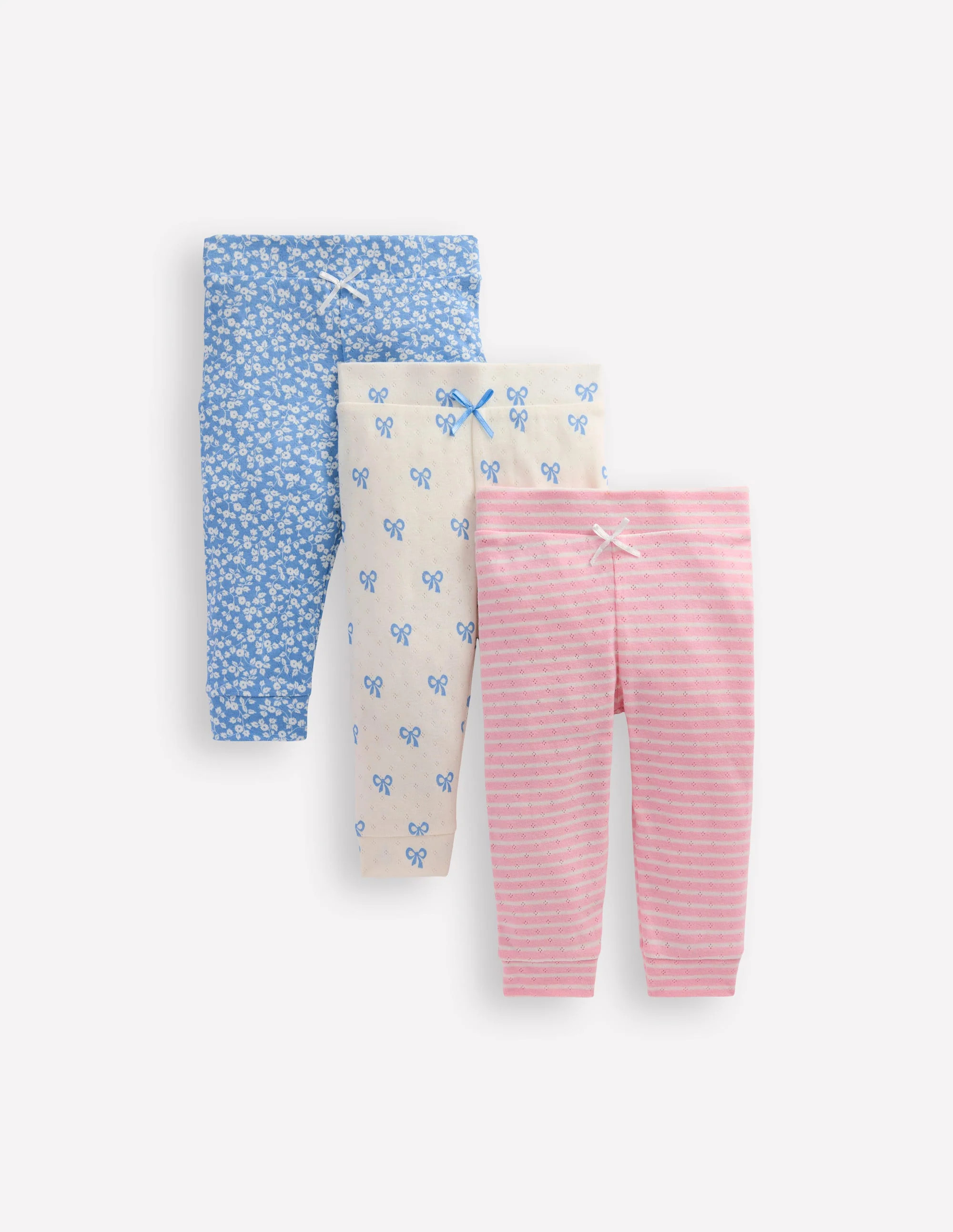3-pack Pointelle Leggings-Ditsy / Bows | Boden UK