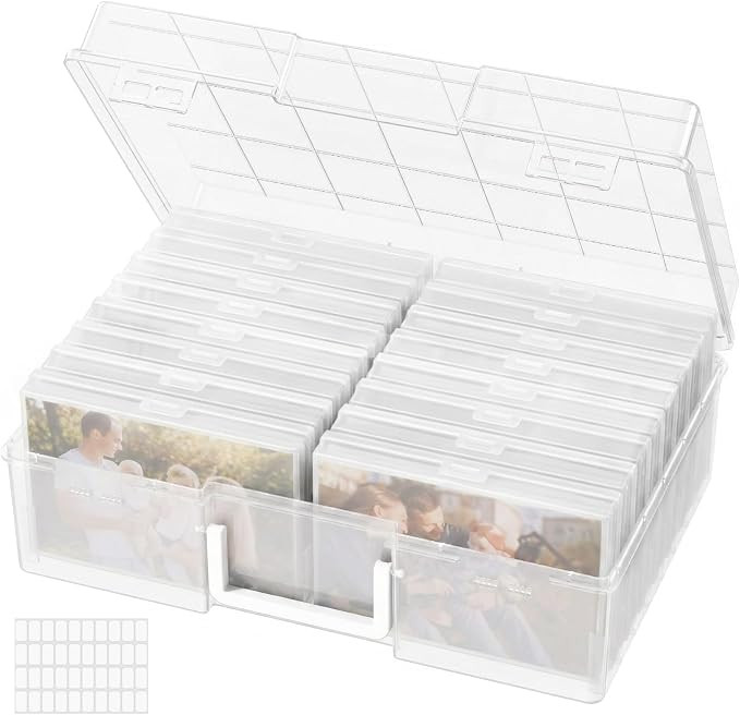 Lifewit 16 Pcs Photo Storage Box, Photo Albums 4x6 Pictures, Acid-Free Stackable Case with Labels... | Amazon (US)