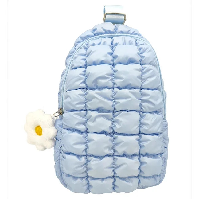 Wonder Nation Girls Puffer Sling Bag, Light Blue | Walmart (US)