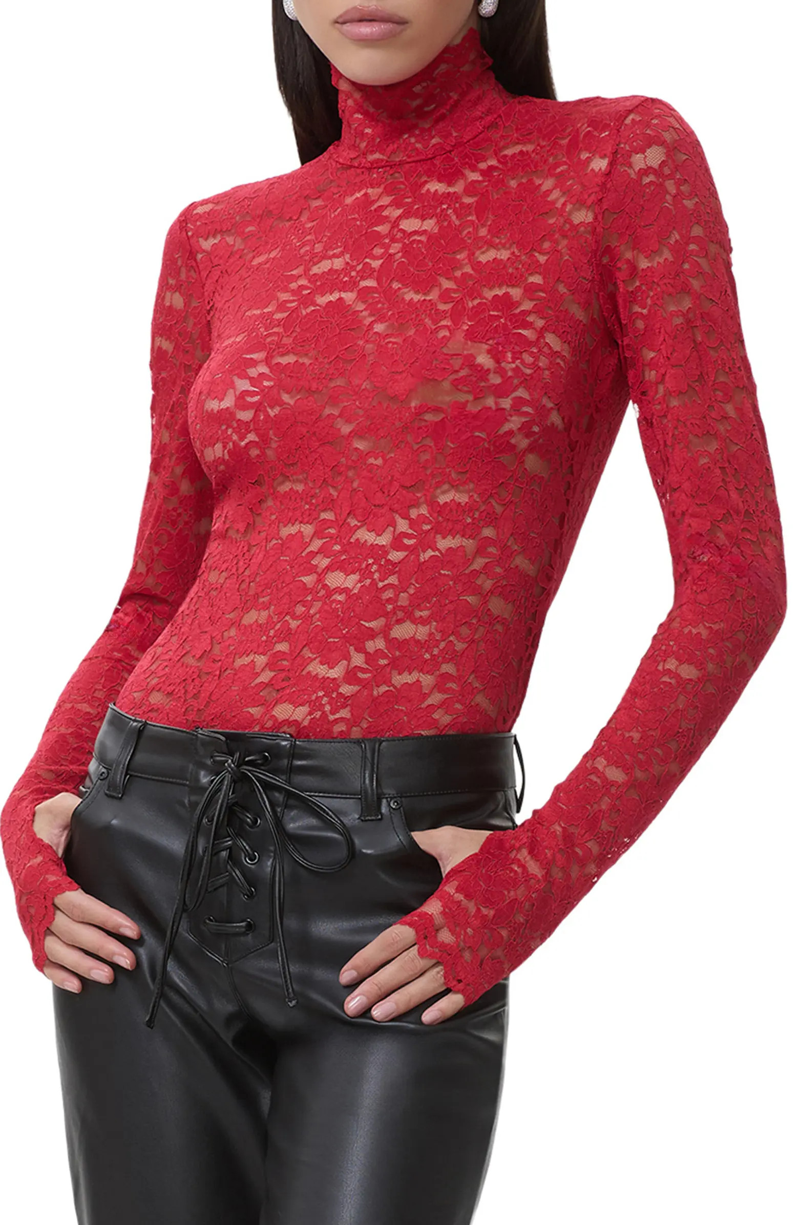 AFRM Zadie Sheer Lace Top | Nordstrom | Nordstrom