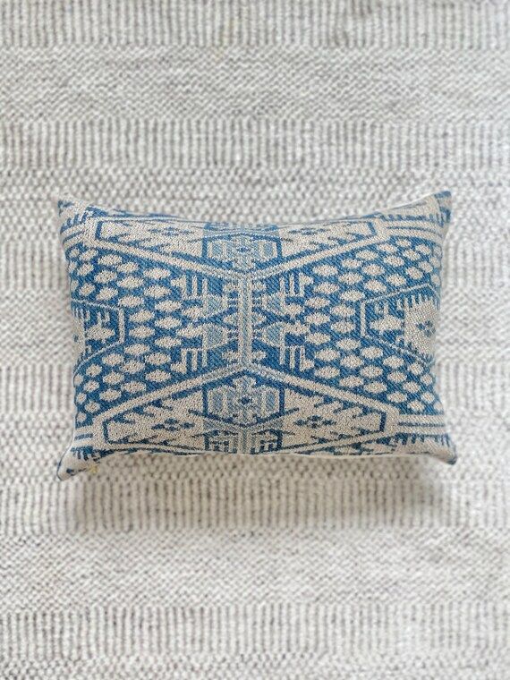 12x19 Vintage Ikat Pillow Case Designer Woven Textile Lumbar | Etsy (US)