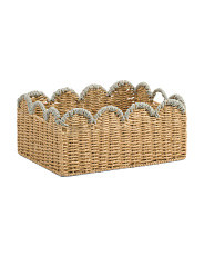15in Paper Basket With Contrast Scalloped Trim | Office & Storage | Marshalls | Marshalls