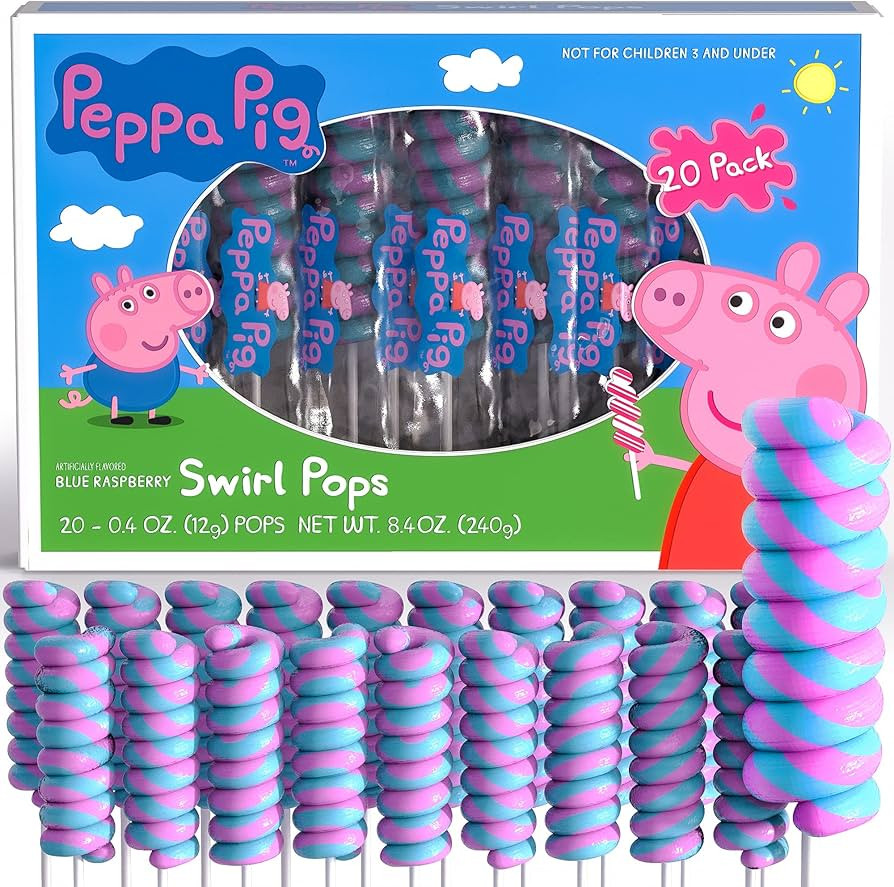 Primary Colors Candy Peppa Pig Swirl Lollipops 20pk By Primary Colors Candy - Peppa Pig Candy For... | Amazon (US)