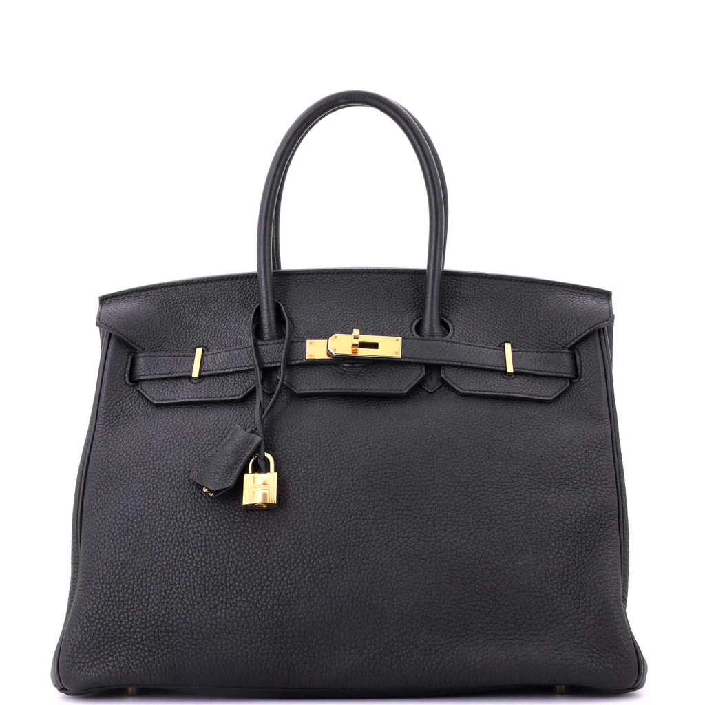 Hermes Birkin Handbag Black Togo with Gold Hardware 35 Black 374069160 | Rebag