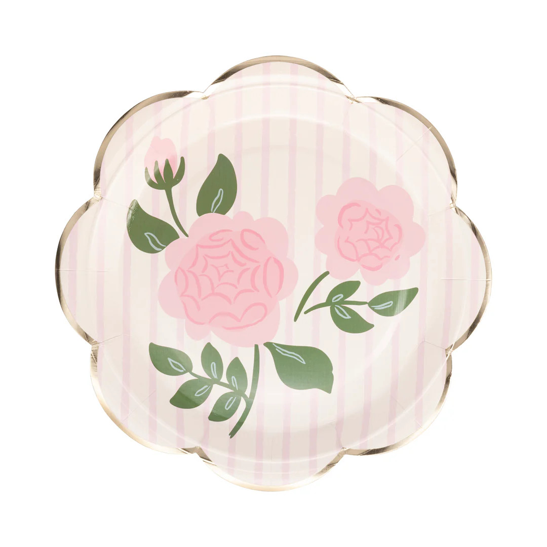 Rose Stripe Paper Plate | My Mind's Eye
