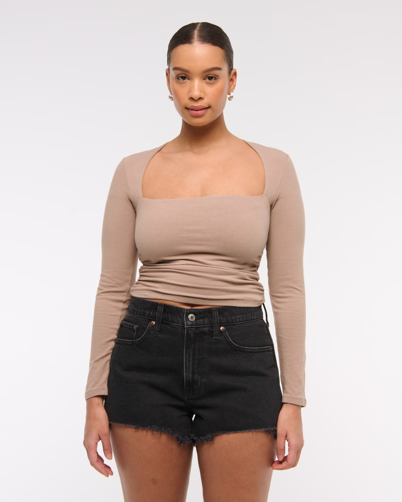 Women's Curve Love High Rise Mom Short | Women's Bottoms | Abercrombie.com | Abercrombie & Fitch (US)