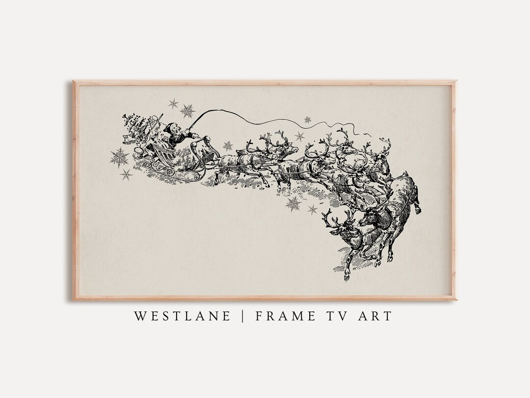Christmas Samsung Frame TV Art | Vintage Santa Sketch DIGITAL Download TVC36 | Etsy (US)
