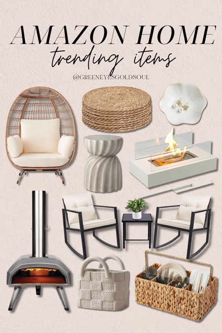 Amazon home trending items! 💕
Egg chair, summer, patio furniture, jewelry dish, pizza oven, tote, picnic basket, tabletop fire, side table, fire pit 

#LTKParties #LTKHome #LTKU