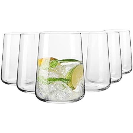 Krosno Water Juice Drinking Glasses | Set of 6 | 12.9 oz | Avant-Garde Collection | Crystal Glass... | Amazon (US)