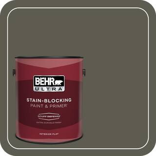 BEHR ULTRA 1 gal. #N370-7 Night Mission Extra Durable Flat Interior Paint & Primer 172301 - The H... | The Home Depot