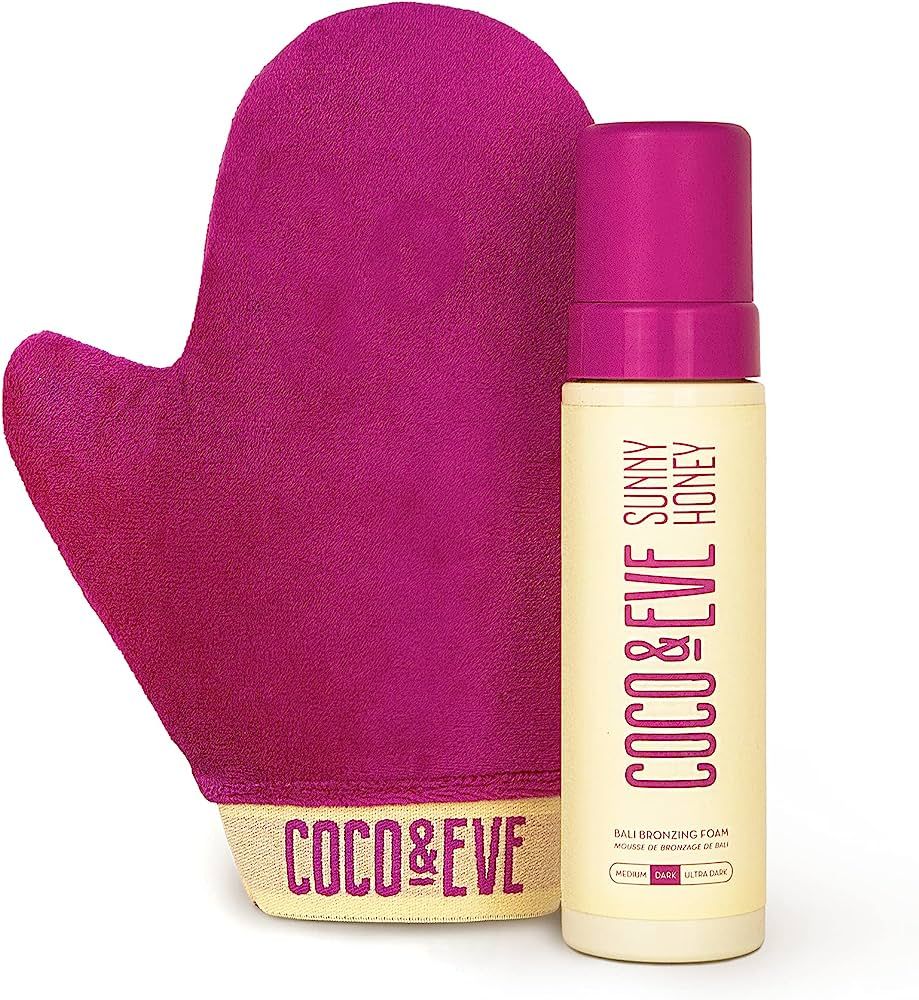 Coco & Eve Self Tanner Mousse Kit - All Natural Sunless Tanning (Dark) | Instant Lotion with Bron... | Amazon (US)